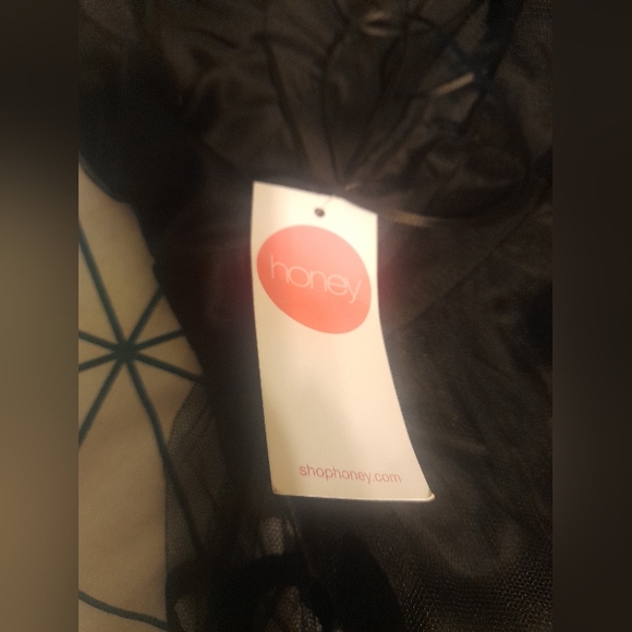 Chelsea By Honey - Flock Velvet Flower Mini Dress - SZ: XS - Black - Brand New - Picture 11 of 11